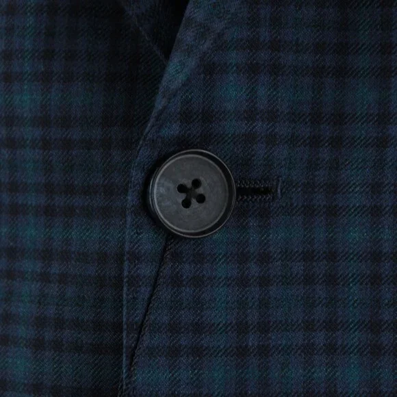 Cardinal of Canada NWT 100% Wool Sport Coat Size 44R US In Blues w/ Teal Plaid